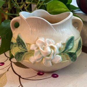 Copy Roseville Gardenia Jardiniere Bowl 641-5 Cream and Gray/Silver Haze